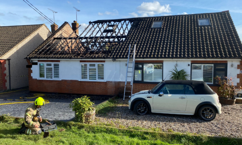 The destroyed roof.