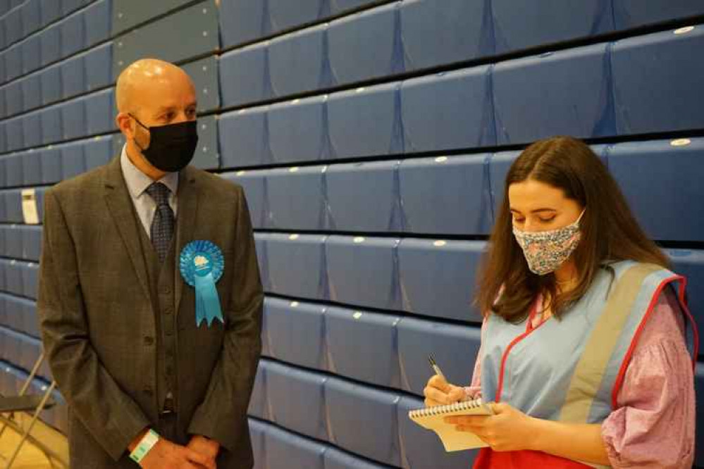 Image: Cheshire West and Chester Council. Frodsham Nub News interviewed Chris after the result was declared. Image: Cheshire West and Chester Council. Frodsham Nub News interviewed Chris after the result was declared.