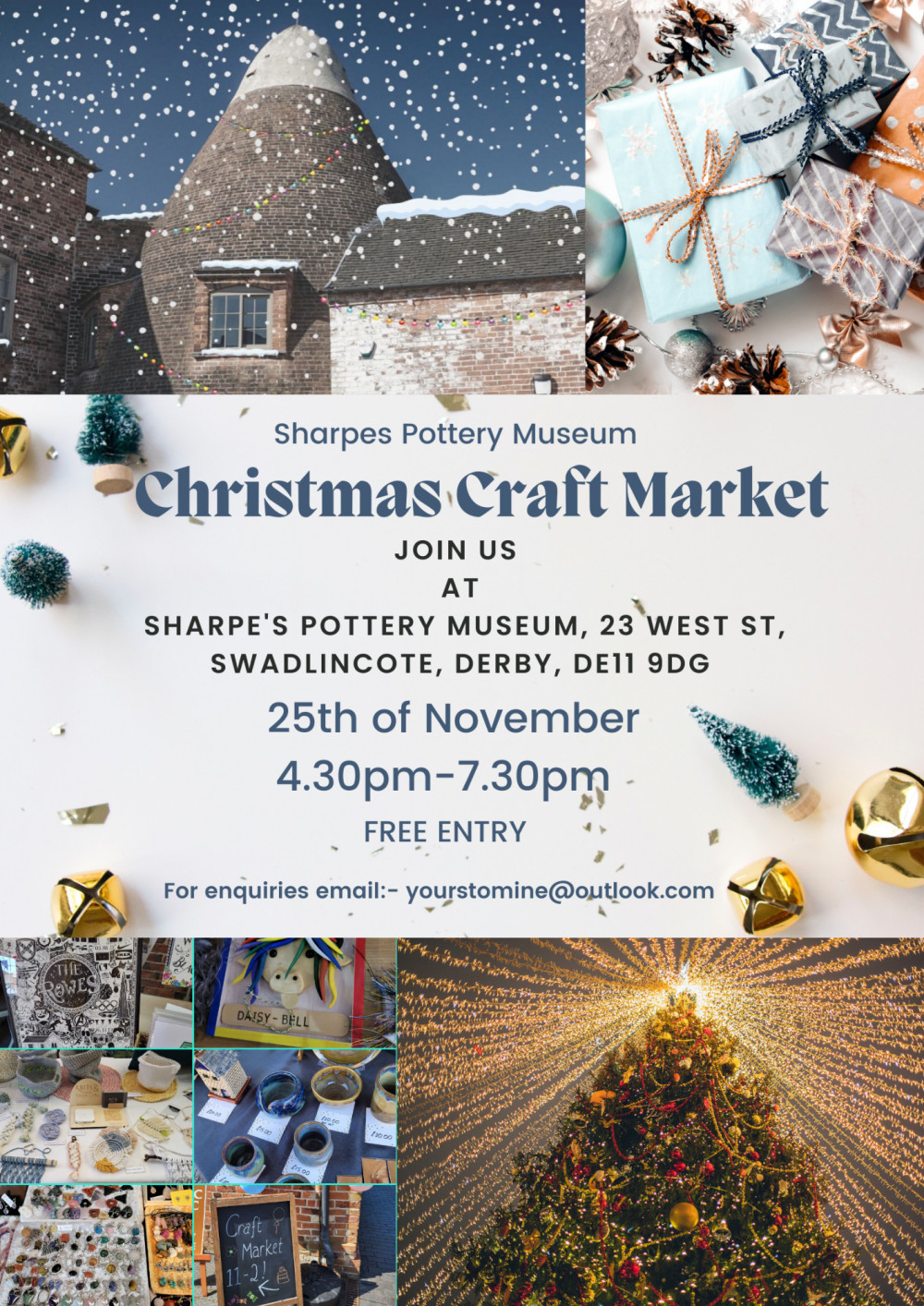 Christmas Craft Market at Sharpe's Pottery museum, Swadlincote, near Ashby de la Zouch