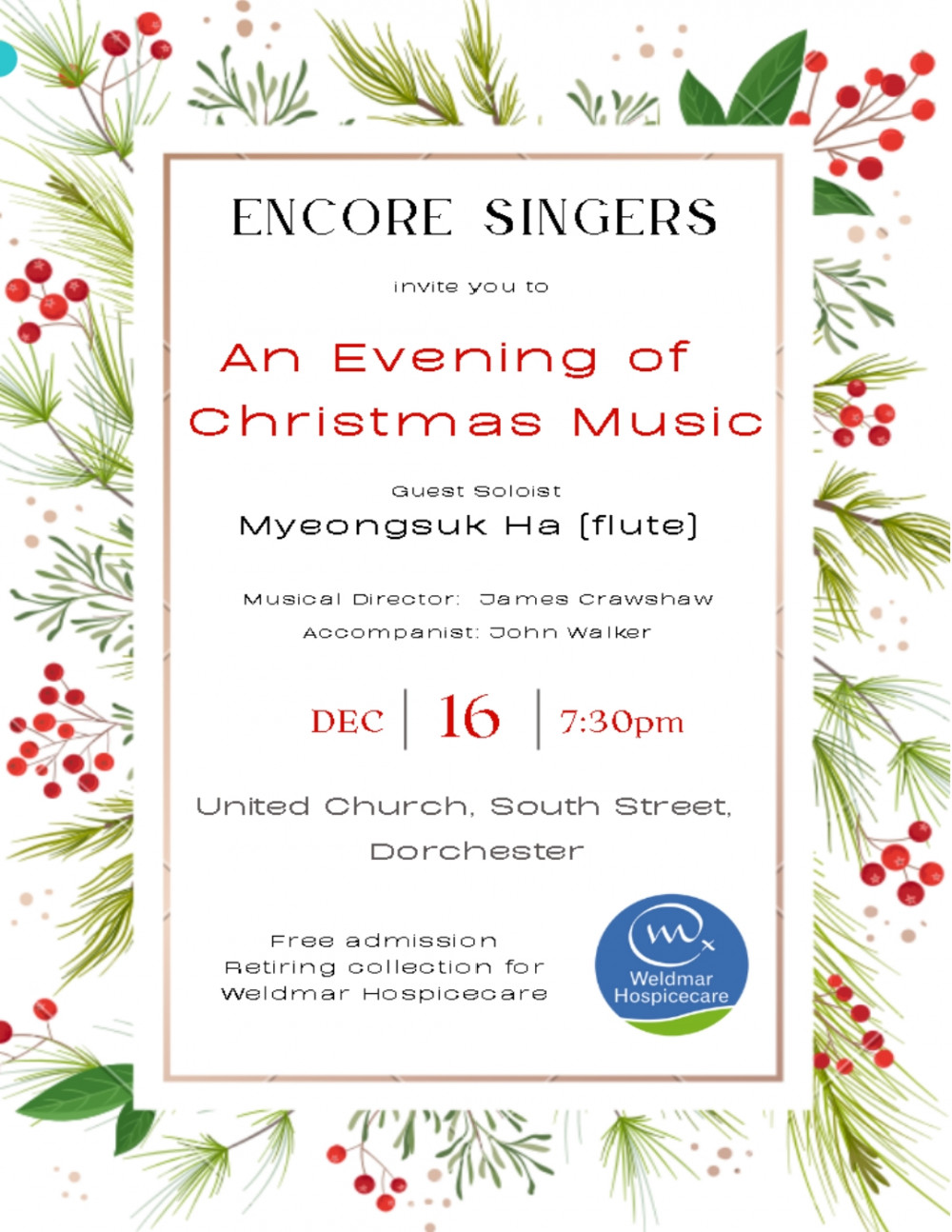 An Evening of Christmas Music - Encore Singers - Weldmar Hospicecare An Evening of Christmas Music - Encore Singers - Weldmar Hospicecare