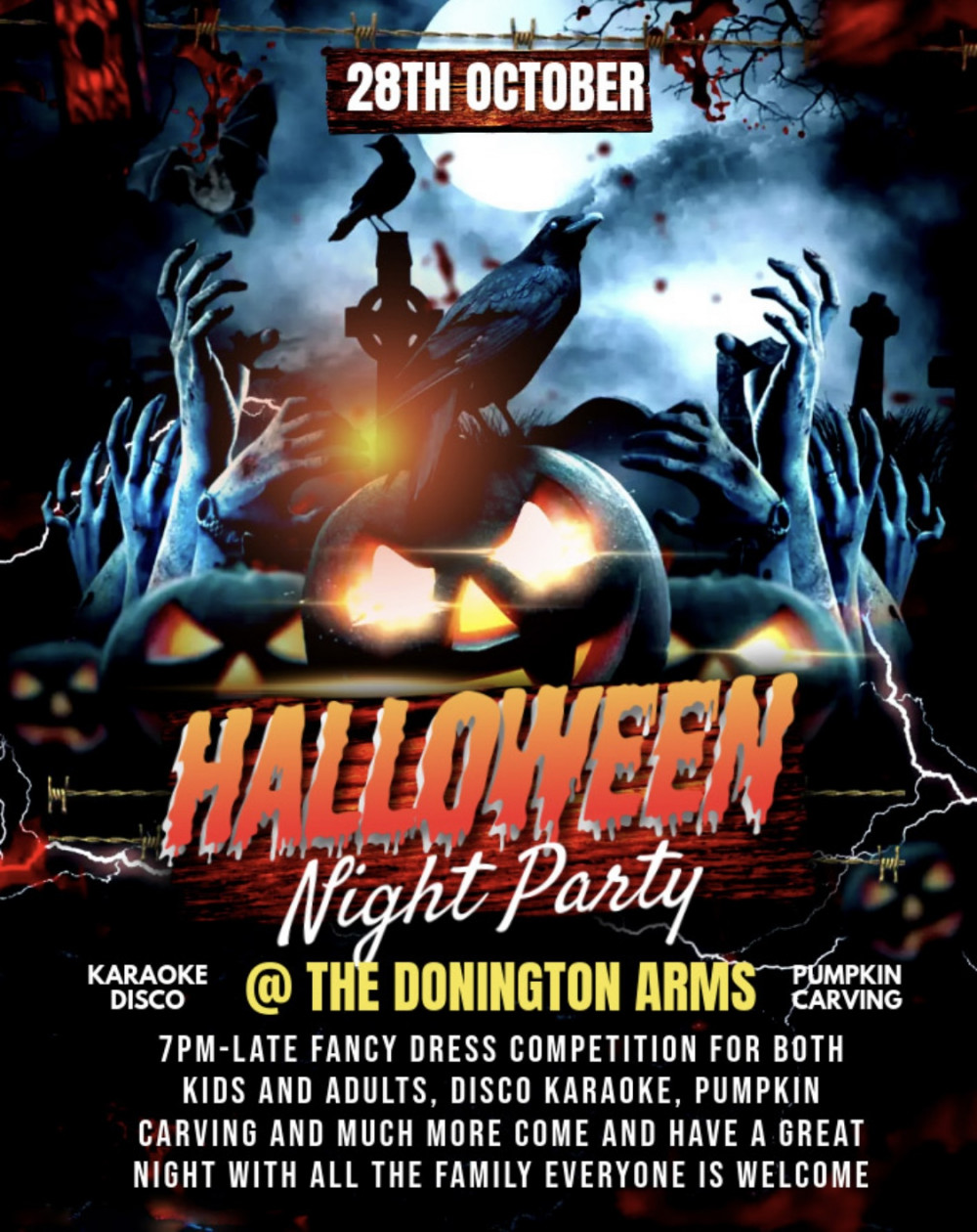 Family Halloween Party at the Donington Arms, Donington Le Heath, near Coalville