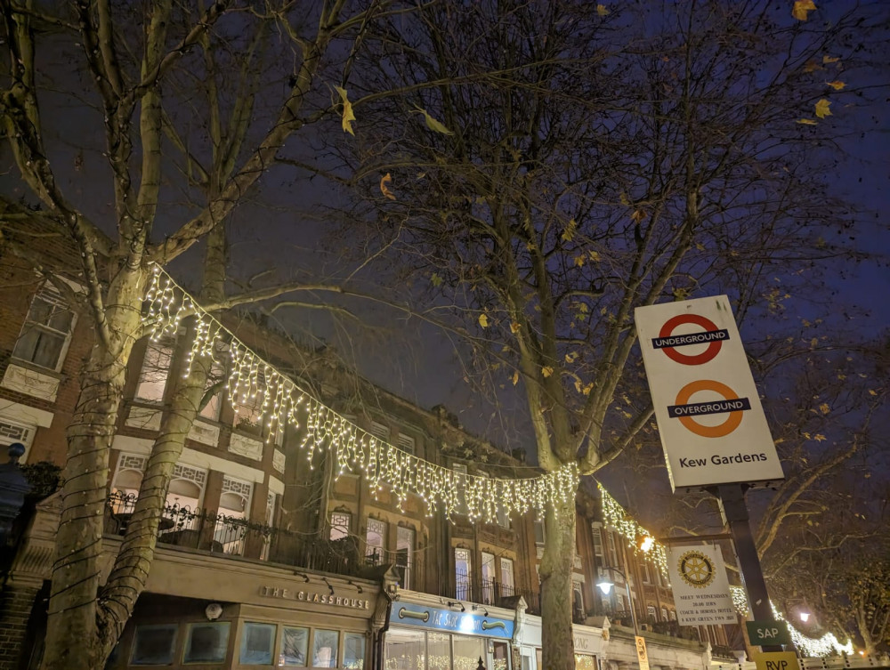 Kew Sparkle works to light up Kew Village at Christmas. (Photo Credit: Kew Sparkle). 