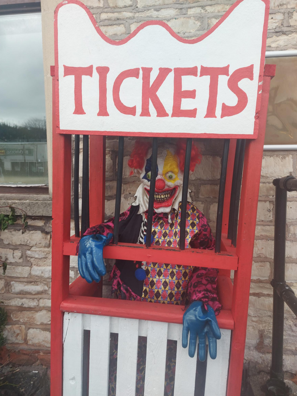 We don't want a ticket to this party in Midsomer Norton : Creepy enough in the day light. Photo Midsomer Norton Nub News 