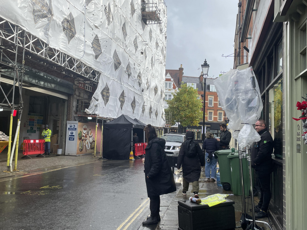 Filming is taking place on King Street today. (Photo Credit: Heather Nicholls).