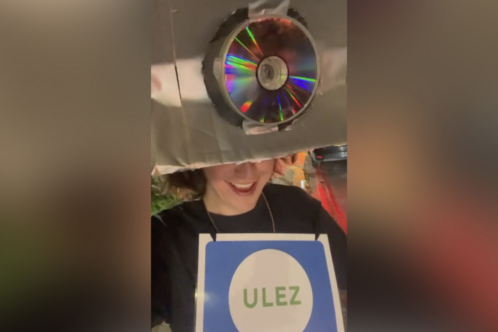 A man from Kingston pranked motorists in London's low-emission zone and dressed up as a ULEZ camera for Halloween. (Photo: Supplied)