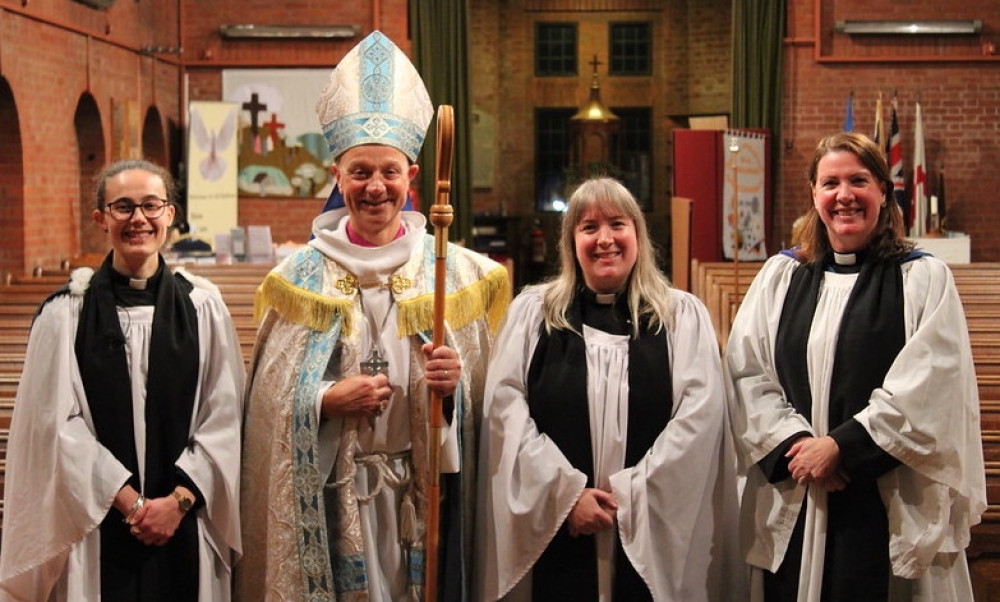 Rev Charlotte Cook, Bishop Mike Harrison, Rev Emma Haggar and Archdeacon Rhiannon King (Picture: Prominent PR)