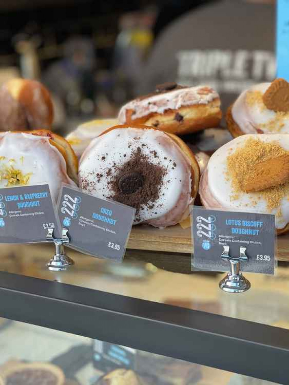 A close-up photo of doughnuts on sale at the cafe / Credit: Triple Two Coffee A close-up photo of doughnuts on sale at the cafe / Credit: Triple Two Coffee