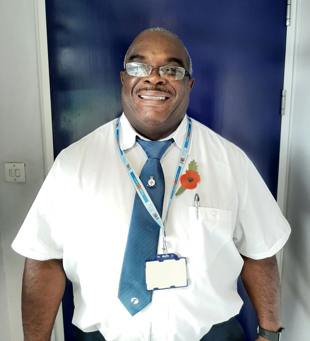 First West of England Traffic Controller and ex member of 1st Battalion, Duke of Edinburgh, Royal Regiment Berkshire and Wiltshire Gary Sobers wears his poppy with pride for Remembrance Day.