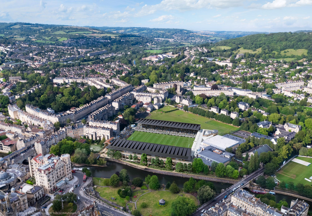 The new stadium from the air (Image: Bath Rugby) - free to use for all partners