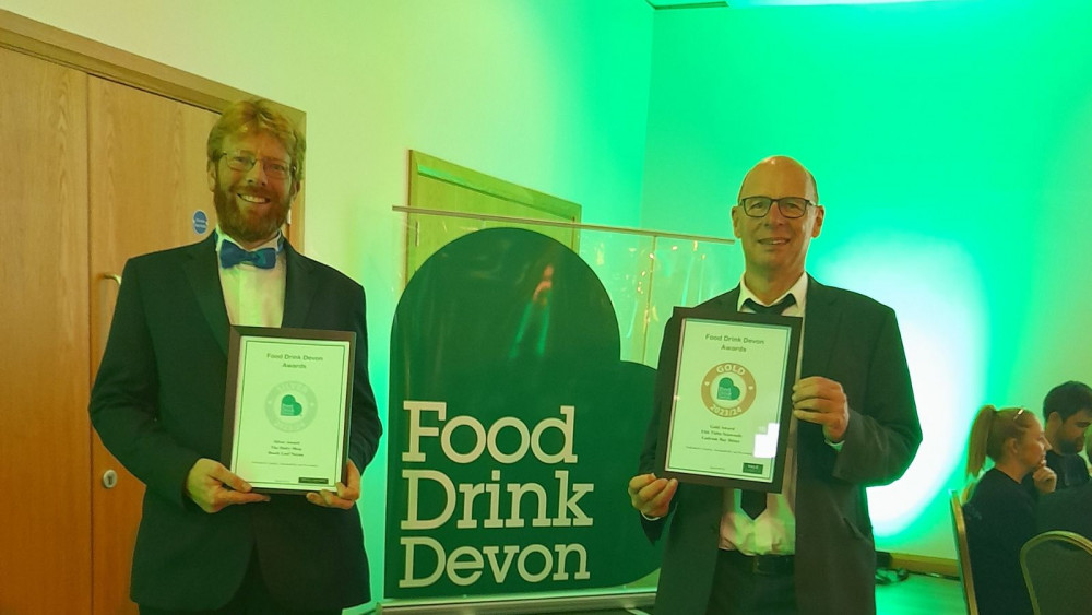 John Hammond and Tony Coulson at Food Drink Devon awards (Ebb Tides)