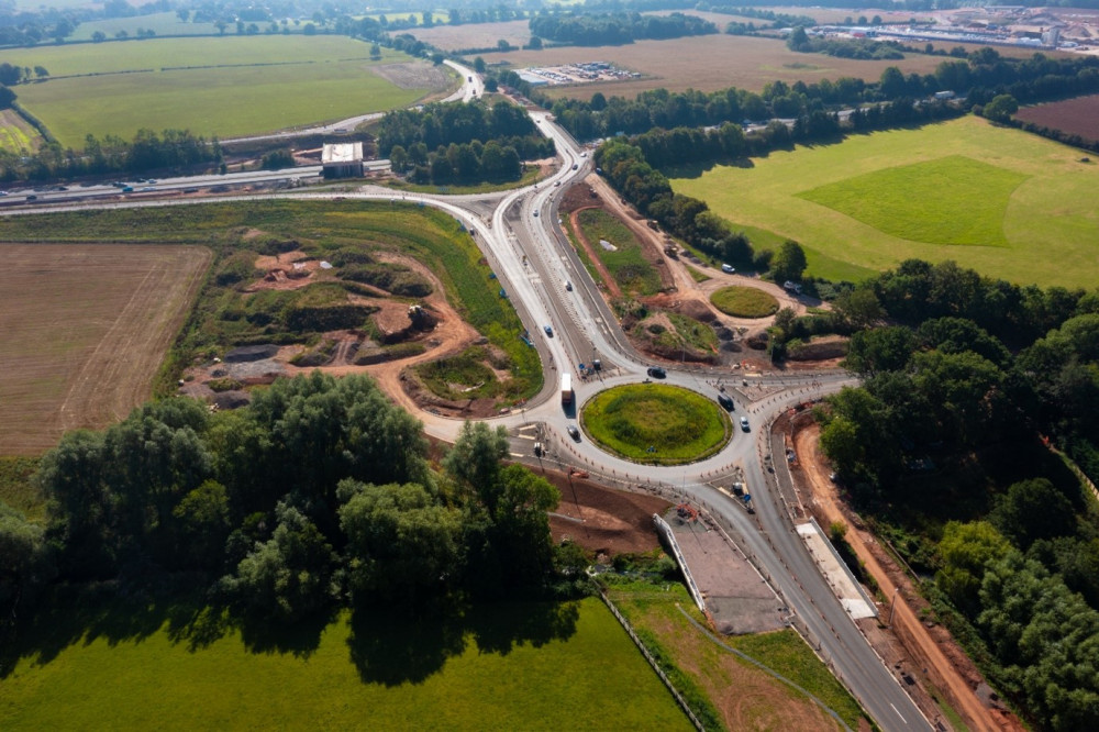 Works progressing at the A46 Stoneleigh junction (Image via Warwickshire County Council)