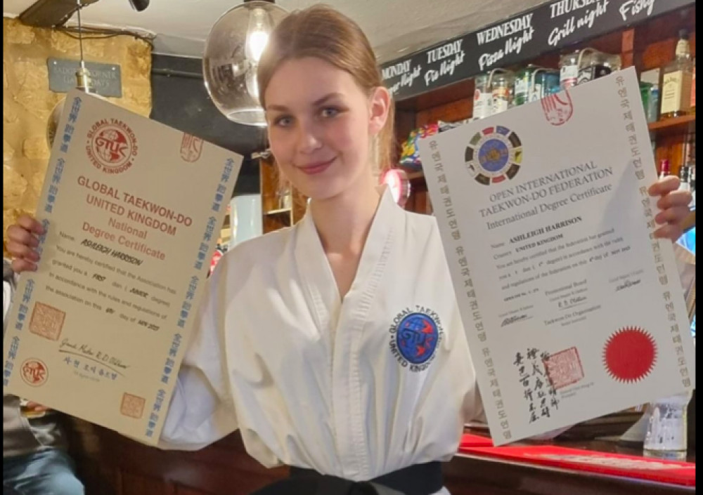 Ashleigh from Rutland has won the British Taekwondo Championships. Image credit: The Plough.