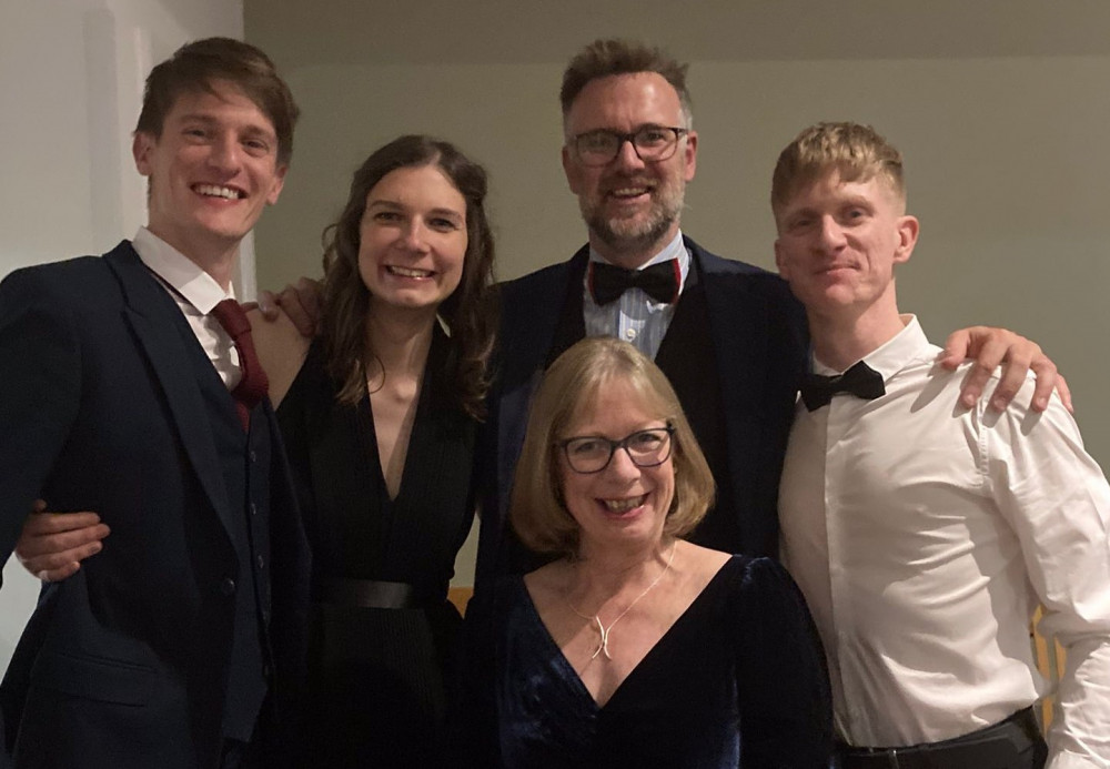 Charles Hanson with Coalville Belvoir Rotary Club members at the 90th anniversary dinner. Photo: Supplied