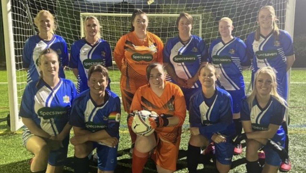 Albert Village women's team in their new Specsavers branded kit. Photos: Supplied