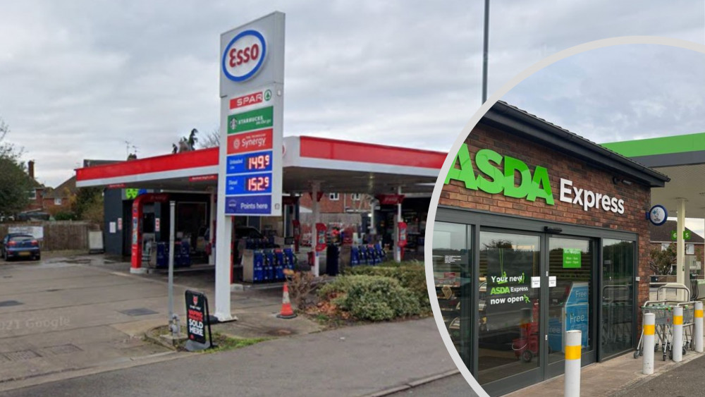 Asda Express stores are opening at petrol stations across the UK this week (image via Asda and google.maps)