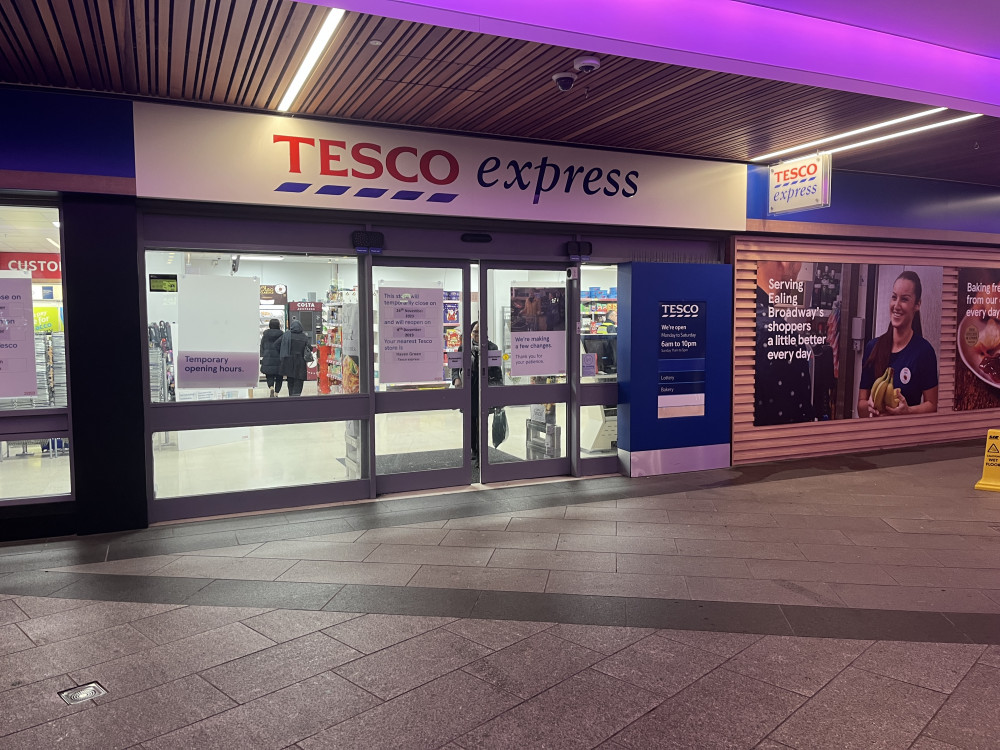 Tesco Express Ealing Broadway is undergoing refurbishments (credit: Cesar Medina).