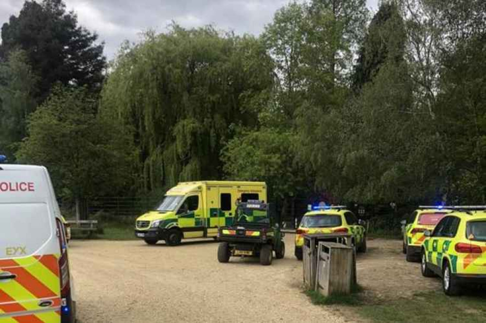 Emergency services at the scene near the Isabella Plantation in Richmond Park (Image: Met Police via Twitter)