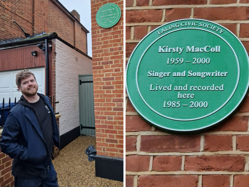 Kirsty MacColl's son Louis Lillywhite unveiled the plaque (credit: Ealing Civic Society).