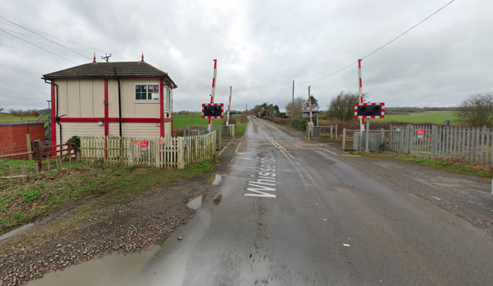 The crossing on Ashwell's Whissendine Road remained up as a train crossed earlier this week. Image credit: Google Maps. 