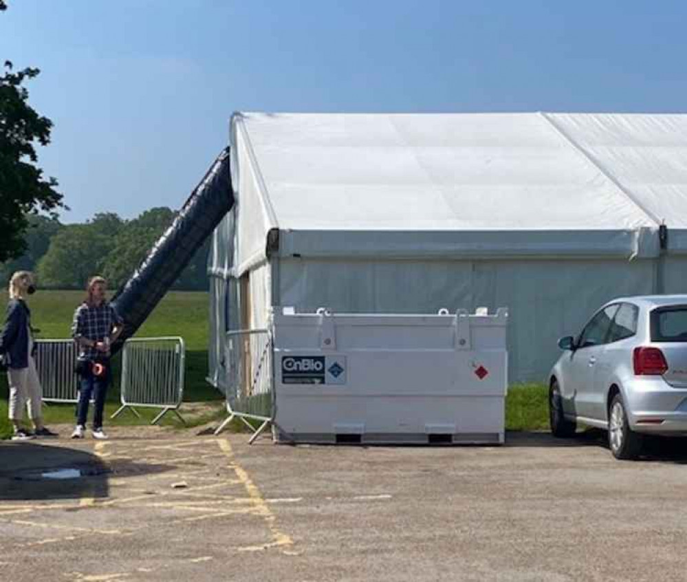 Two large marquees were also spotted