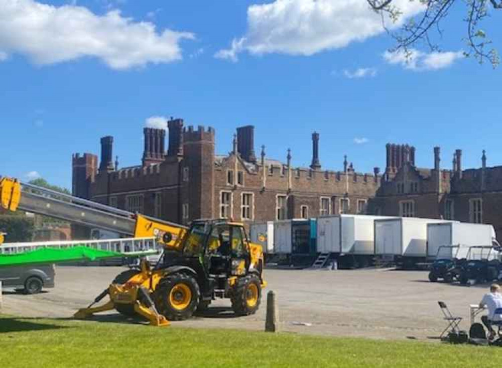 Film crew were spotted at Hampton Court Palace earlier this month