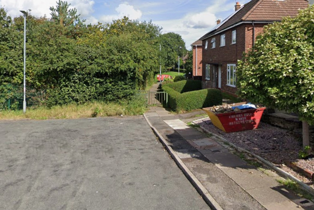 The incident occurred in an alleyway between Appleford Place and Tilery Lane in Blurton on Friday (Google).