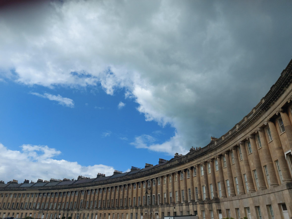 The Royal Crescent in Bath in August 2023: Photo Midsomer Norton Nub News