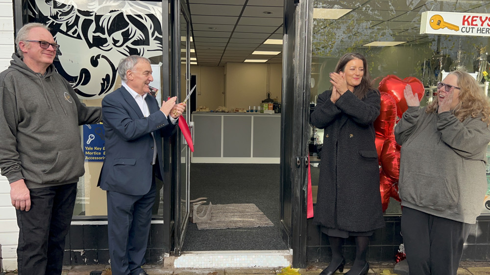 Wilshaws owners, Steve and Janet, were joined by Lou Macari and Daniela Santoro to open their new shop this morning (Nub News).