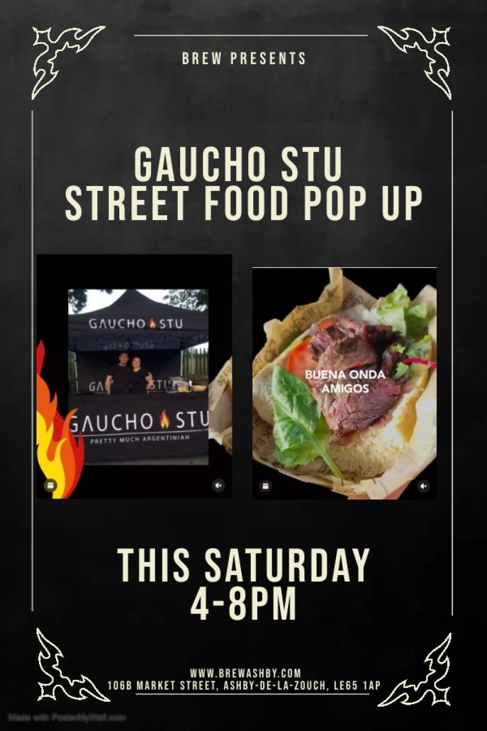 Gaucho Stu Argentinian Street Food Pop Up at Brew, 106B Market Street, Ashby-de-la-Zouch