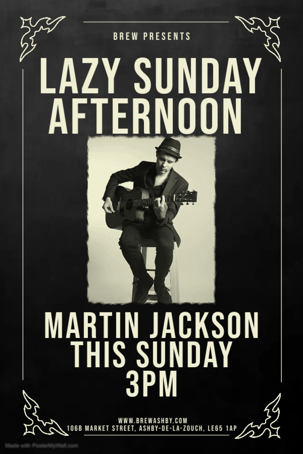 Lazy Sunday Afternoon Acoustic Session with Martin Jackson at Brew, 106B Market Street, Ashby-de-la-Zouch