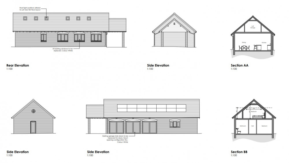 Designs for the proposed holiday let on Wasperton Lane (image via planning application)