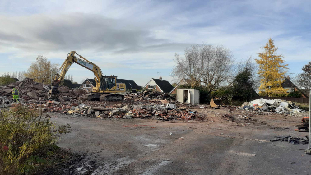 All that's left of the former Limes pub in Sweettooth Lane. (Photo: Sandbach Nub News)  