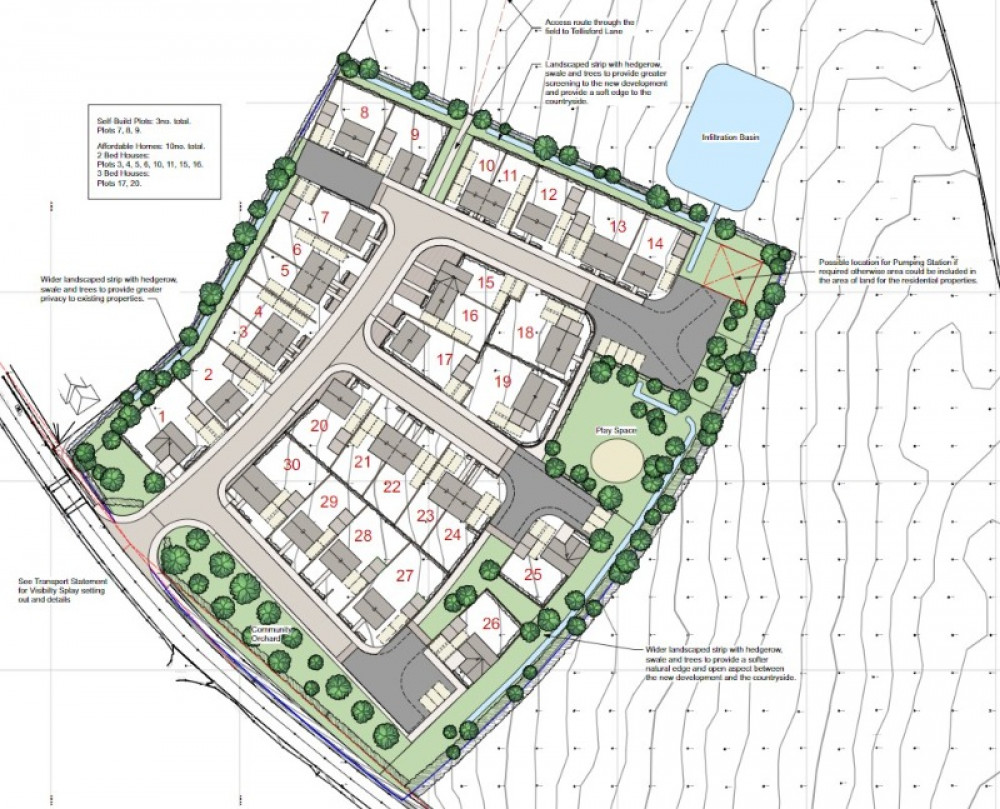 Revised Plans For 30 Homes On The B3110 Frome Road In Norton St Philip. CREDIT: Graham Frecknall Architecture & Design. Free to use for all BBC wire