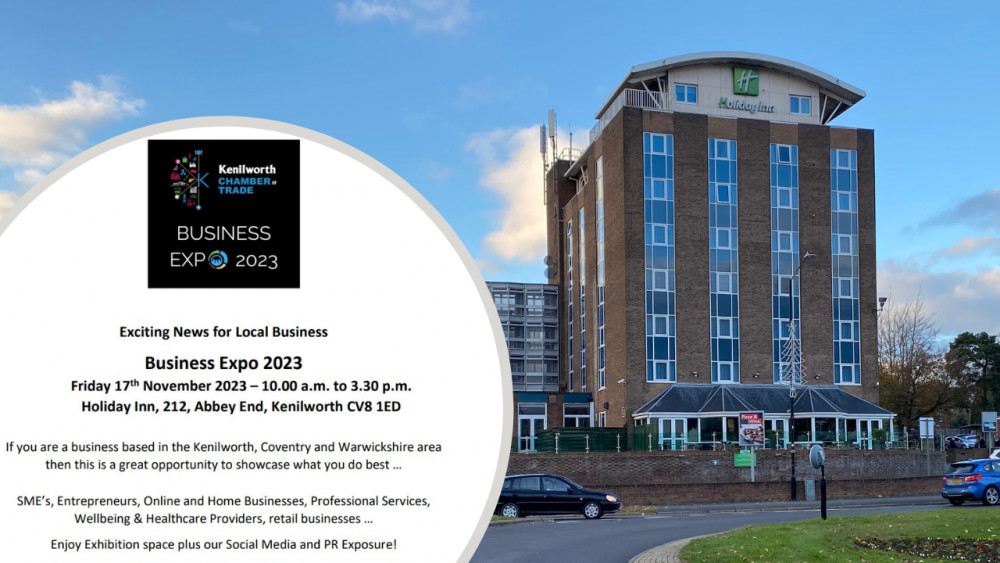 The Kenilworth Business Expo 2023 will be held at the Holiday Inn (image by James Smith)