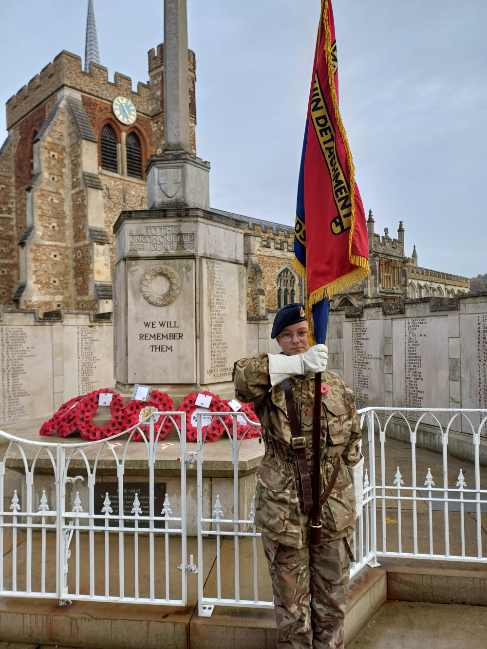 Inspirational Emilka Styczynska proudly took part in Hitchin's Remembrance Day parade after her life-saving kidney transplant. CREDIT: The Styczynska family / Martin Wooton photography 