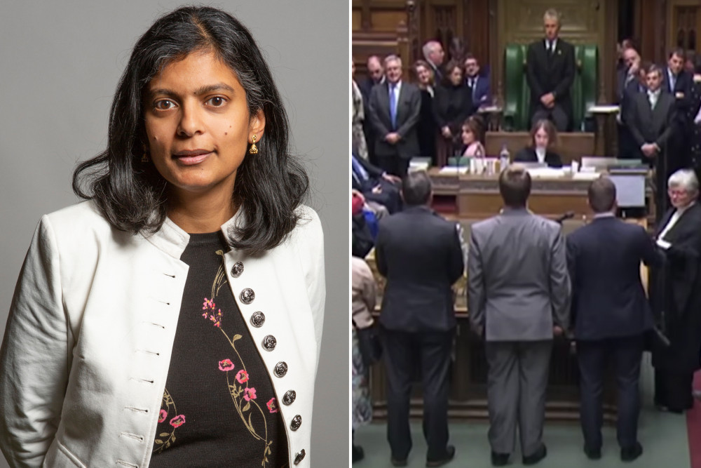 Dr Rupa Huq MP is one of the 56 labour politicians who backed SNP's motion to call for a ceasefire to the Israel-Hamas conflict (credit: Parliament TV & House of Commons).