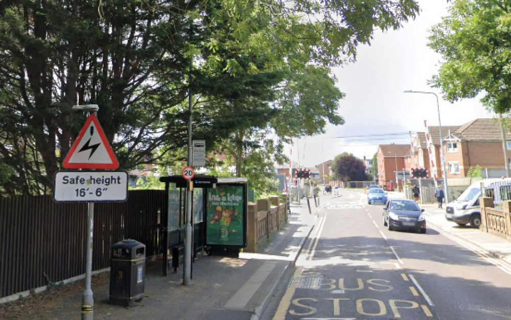 The existing bus shelter.