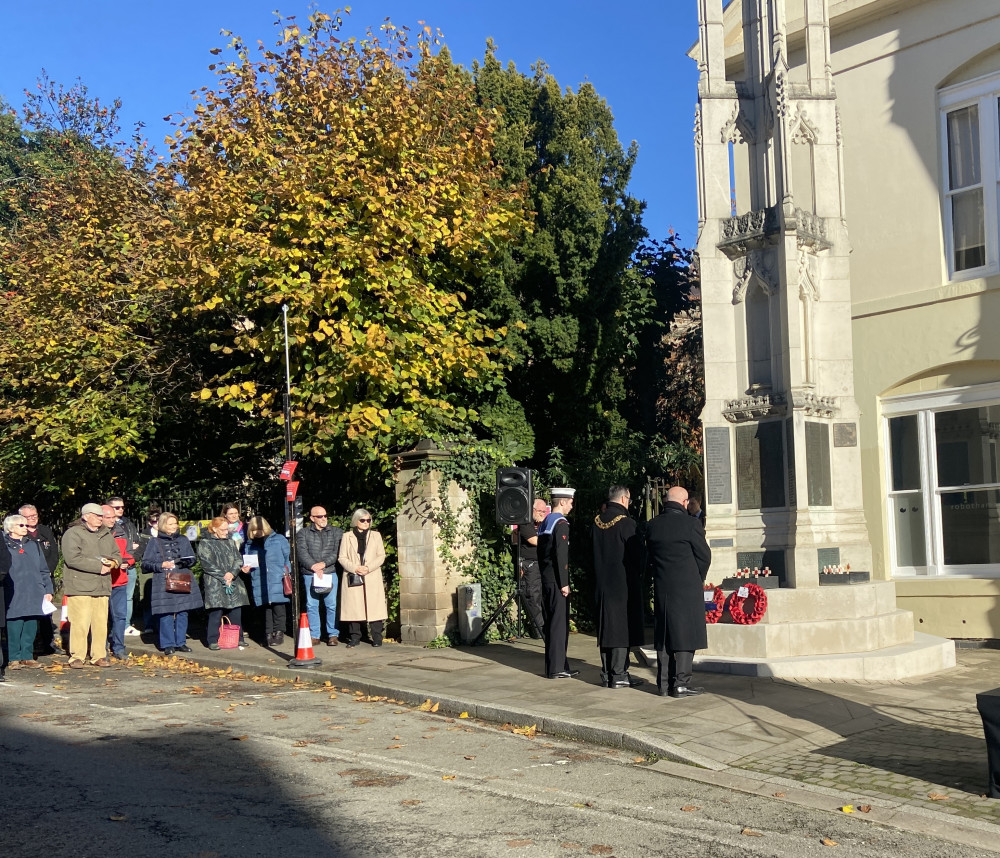 Matt Western at the war memorial in Warwick (image supplied)