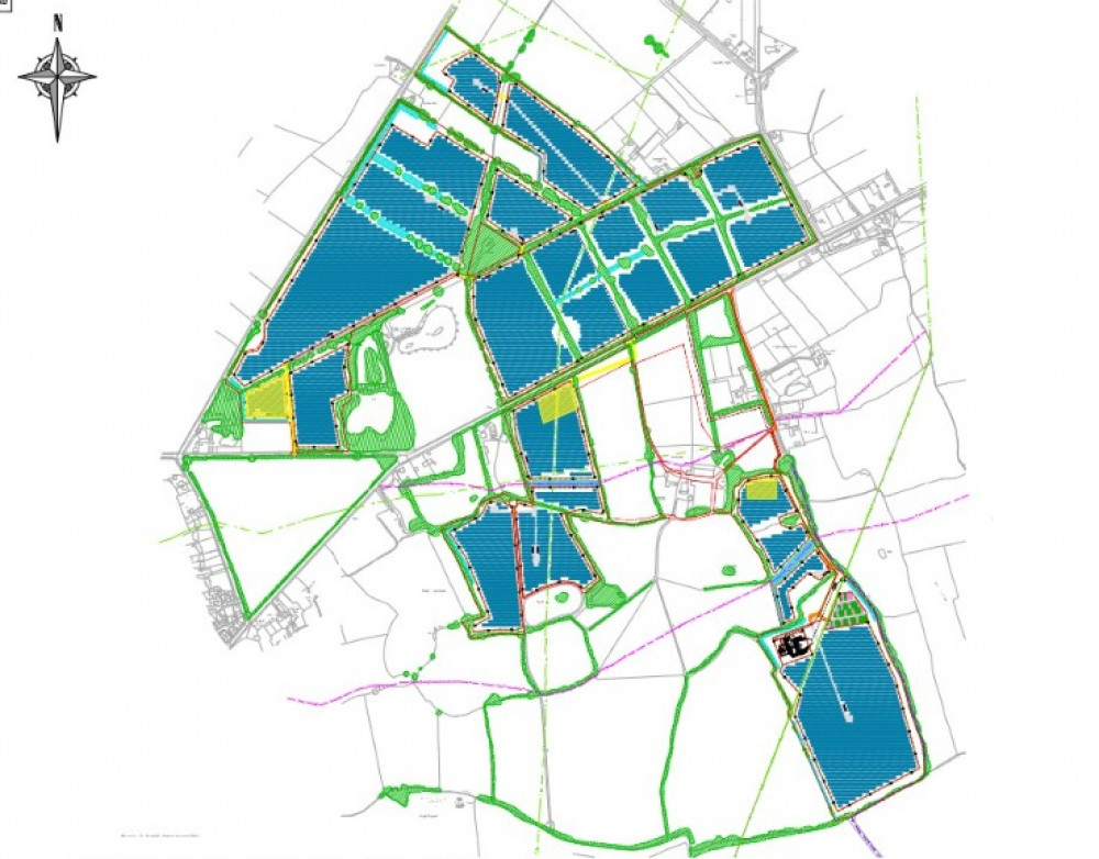 Plans For Solar Farm On B3109 Bradford Road In Rode. CREDIT: Low Carbon Solar Park 25 Ltd. Free to use for all BBC wire partners.