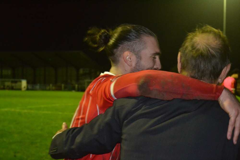 The win meant a lot to a lot of people : Frome Town hugs all round