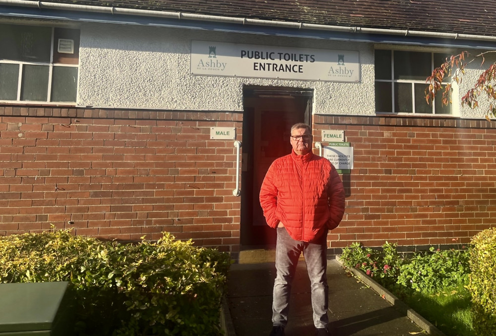 Labour councillor Murrae Blair-Park outside the public conveniences in Derby Road, Ashby. Photo: Supplied Labour councillor Murrae Blair-Park outside the public conveniences in Derby Road, Ashby. Photo: Supplied