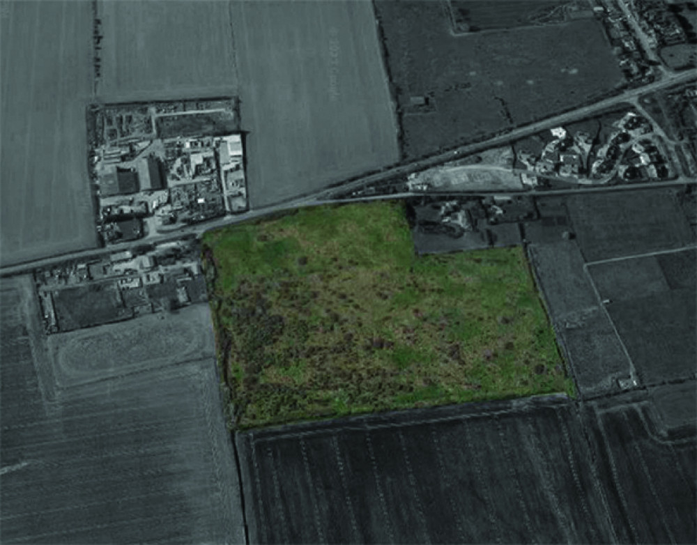 The proposed site of the new crematorium off the A128.