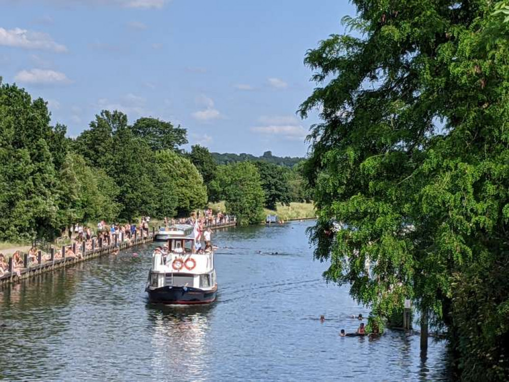 Teddington Lock's navigation channel was packed with swimmers last month - but this is also a risky activity (Credit: Nub News)