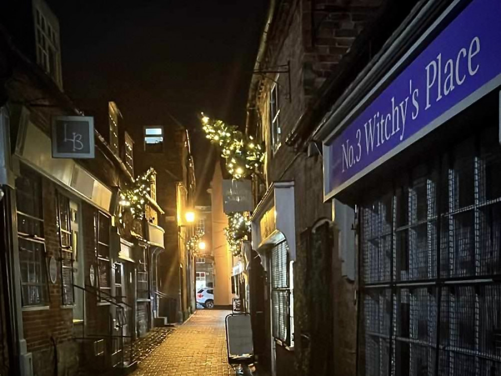 A photo shows the trees remaining in Mill Lane Mews after the theft. Photo: Ashby de la Zouch Town Council