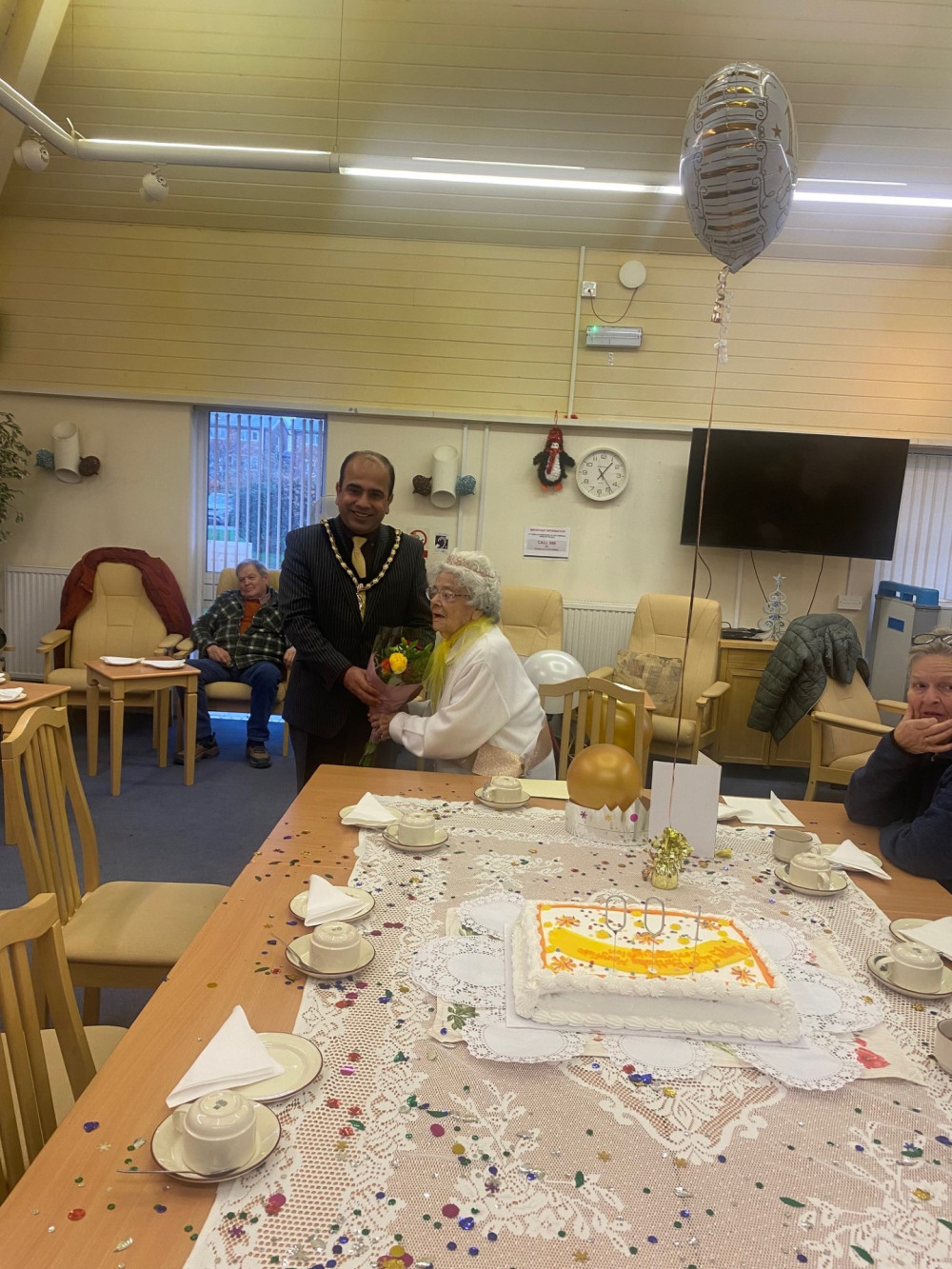 Mary with Cllr Qaisar Abbas.