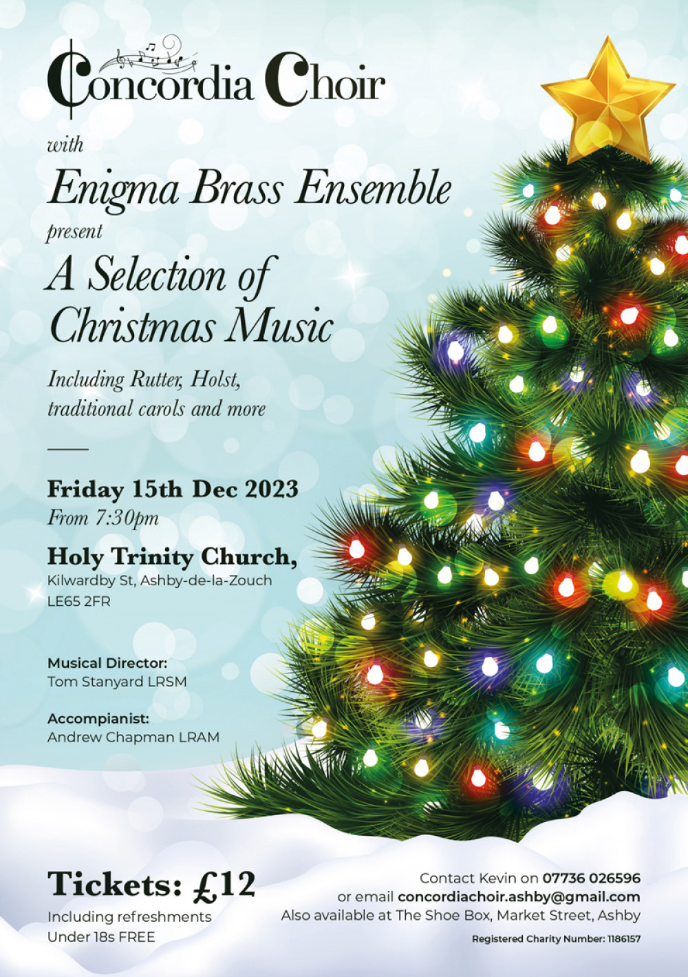 A Selection of Christmas Music at Holy Trinity Church, Kilwardby Hill, Ashby de la Zouch