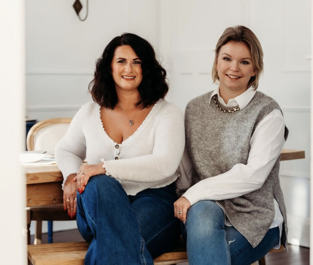 Kerrie Goude from Hitchin, left, and Maddy Griffiths