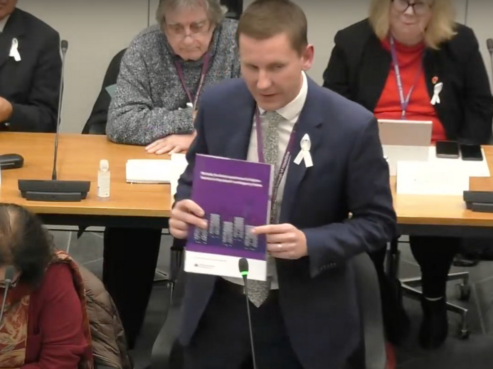 Cllr Tom Bruce presented Hounslow Council's Annual Public Report 2022-23 at the borough council meeting yesterday, 28 November (credit: Hounslow Council/ YouTube).