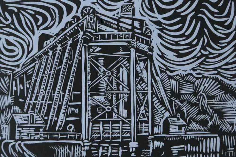 'Anderton Lift - Lino Cut' by David Atherton 'Anderton Lift - Lino Cut' by David Atherton