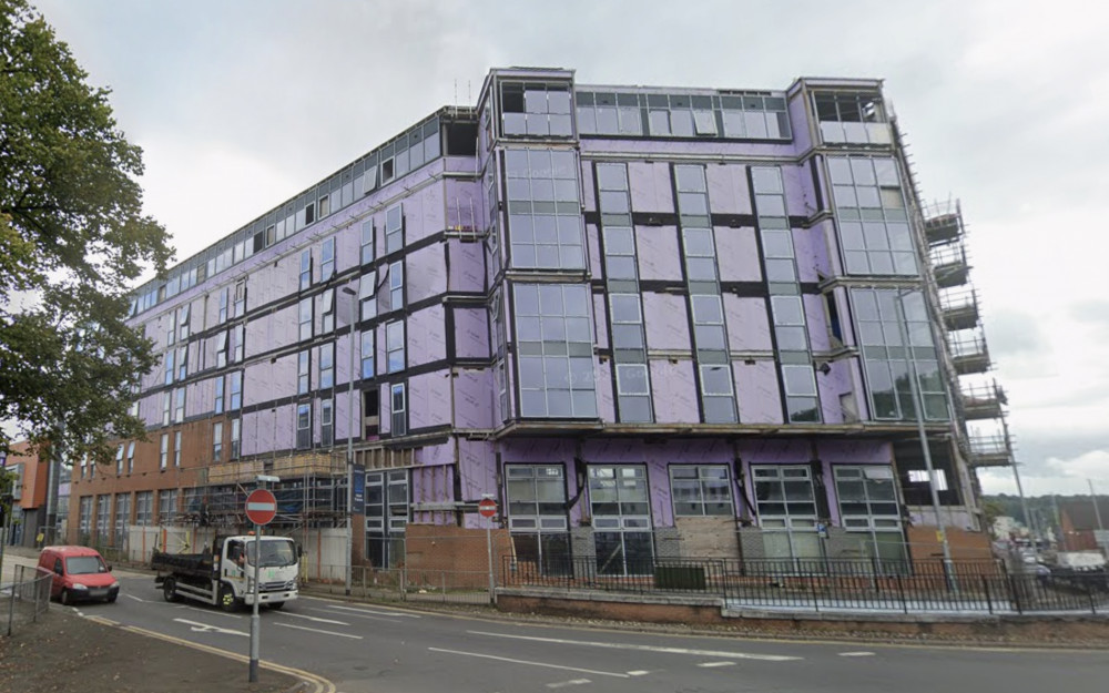 Work began on the Sky Building, in Newcastle town centre, several years ago but has never been completed (Google).